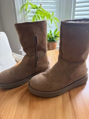 UGG Brown Suede Zip Mid-Calf Boots
